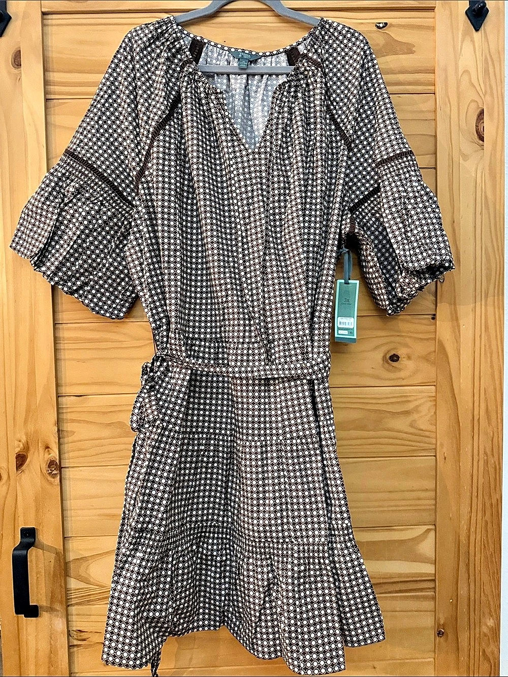 Terra & Sky Mini Elbow Sleeve Dress Women's Maxi Dress 3X